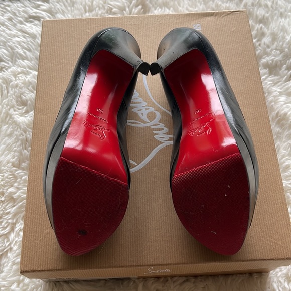 Christian Louboutin Lady Peeps 150mm Size 38 Black Kid Leather - Picture 4 of 5